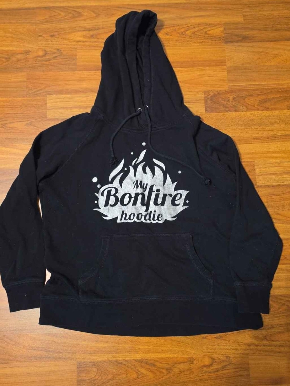 Black 'My Bonfire Hoodie' Graphic Hoodie